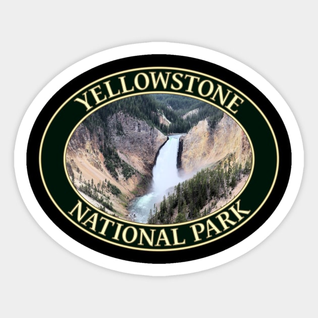 Yellowstone Falls at Yellowstone National Park in Wyoming Sticker by GentleSeas